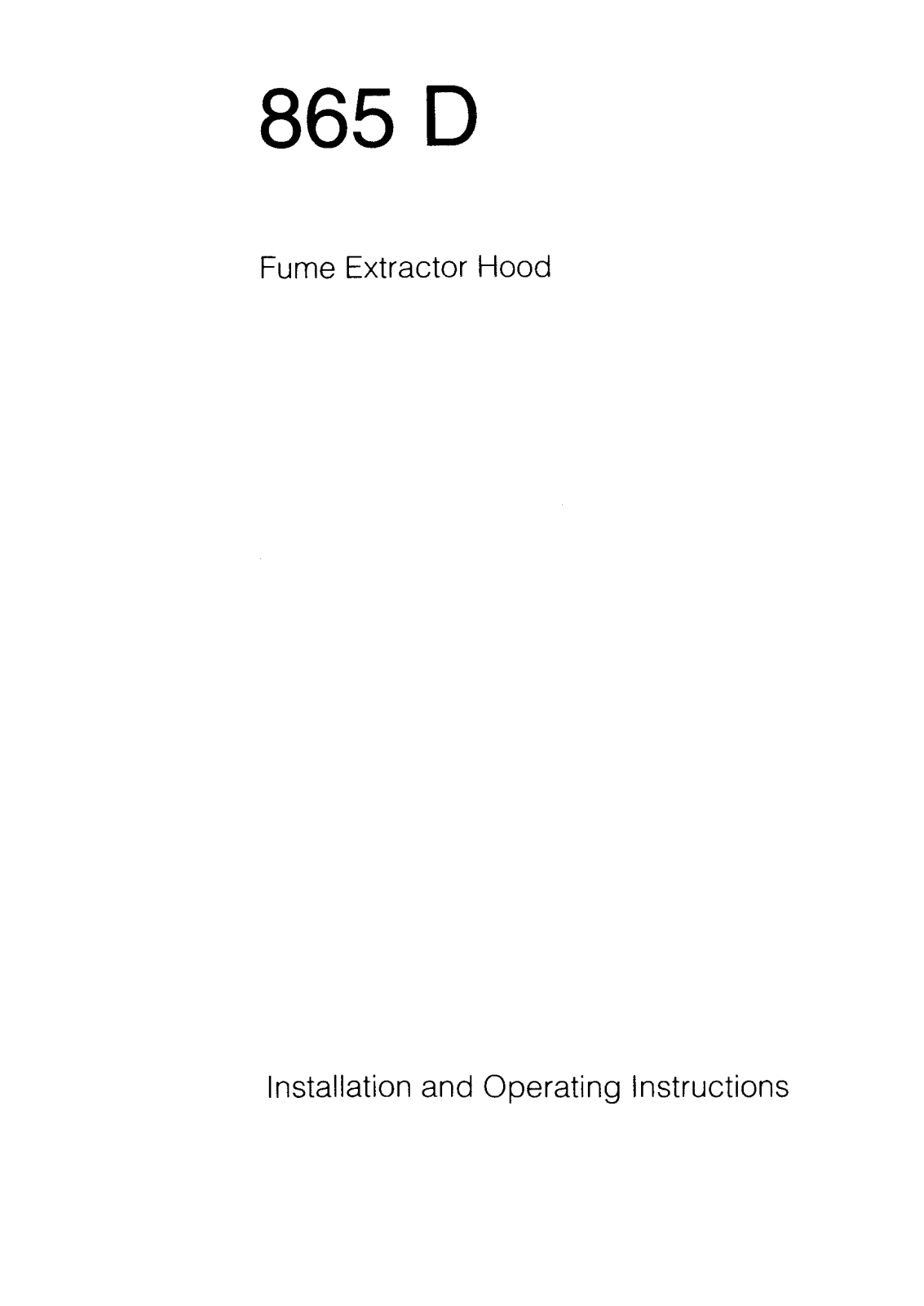 AEG-Electrolux 865D-M, 865D-B User Manual