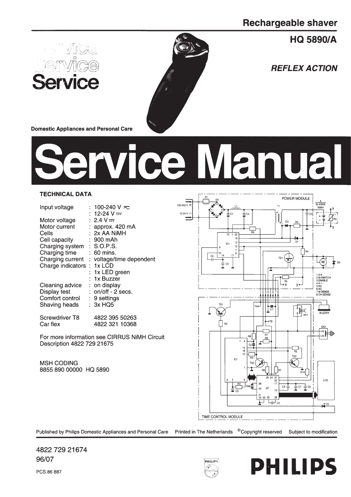 Philips HQ5890A Service Manual