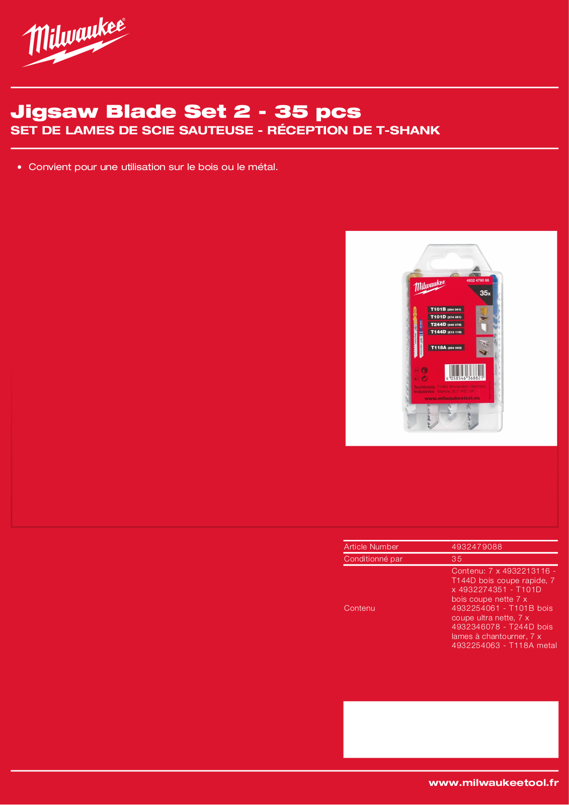 Milwaukee 4932479088 Specification - ManualMachine.com