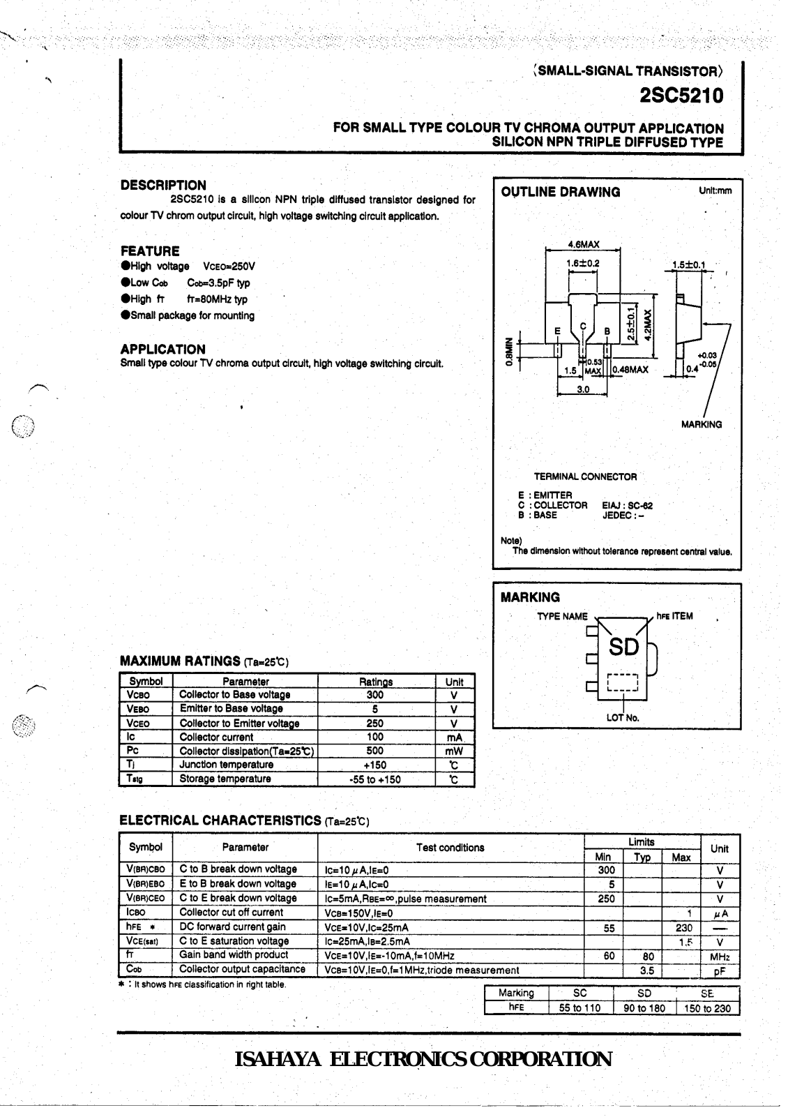 Datasheet 2sc5210 Datasheet - ManualMachine.com