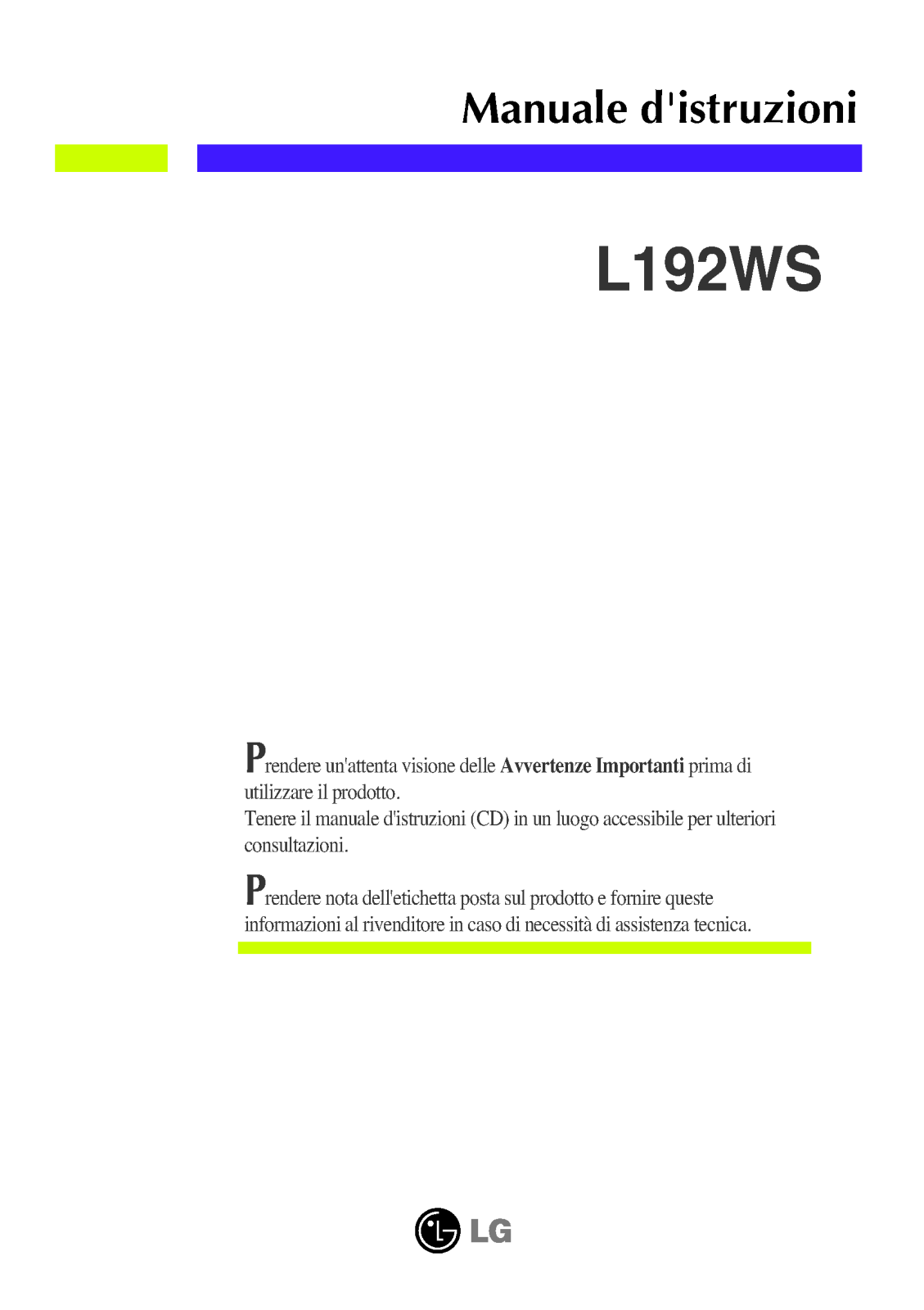 Lg L192WS User Manual