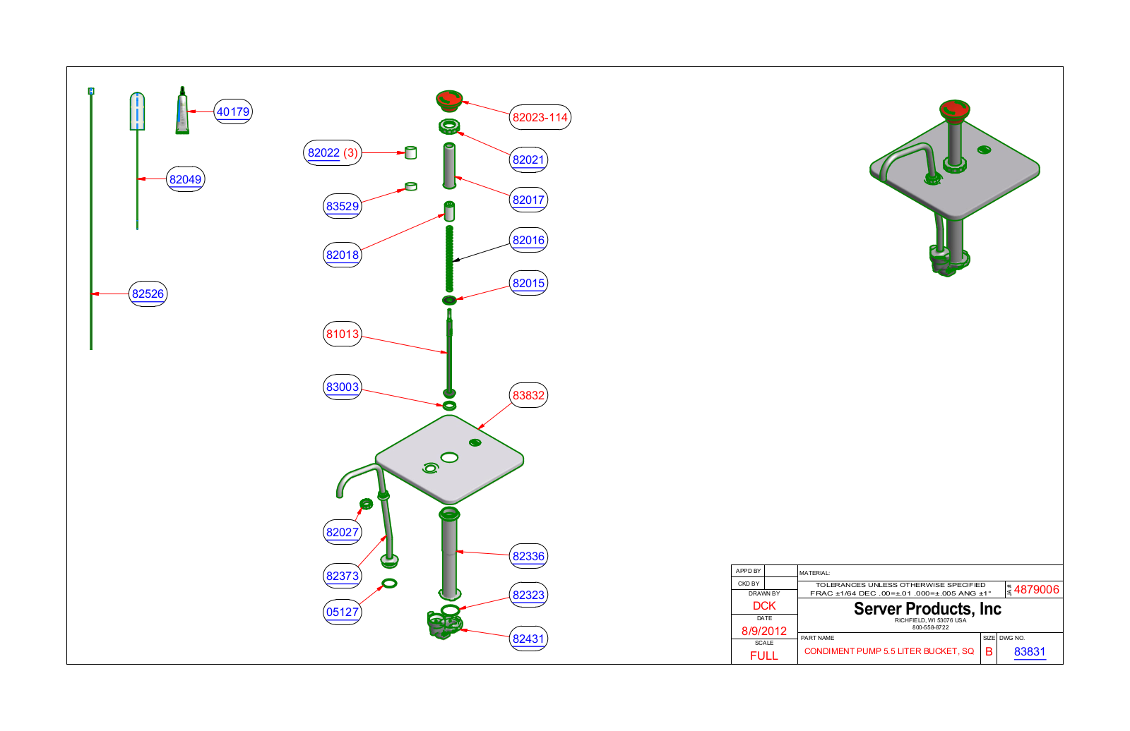 Server 83831 Parts Manual