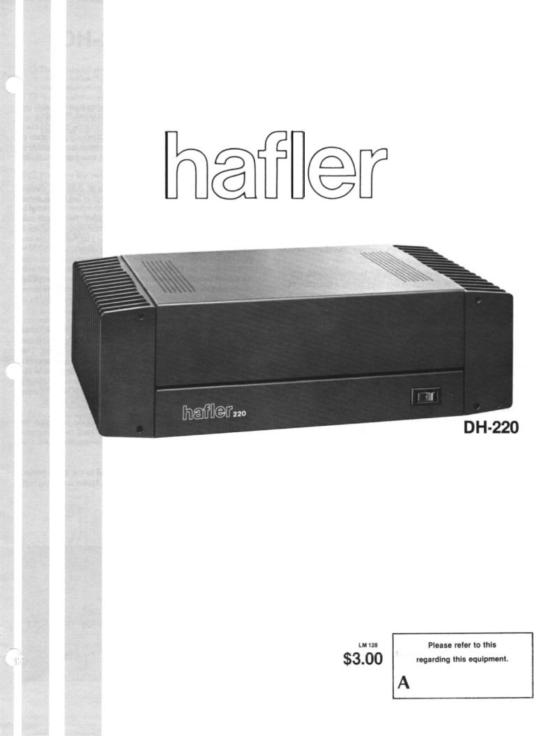 Hafler DH-200 User Manual