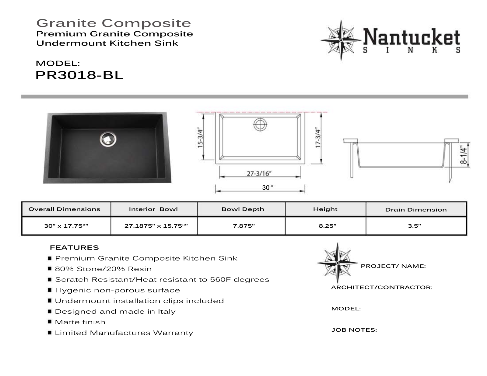 Nantucket PR3018BL User Manual