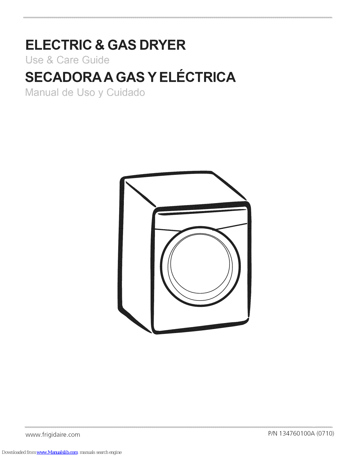 Frigidaire LGQ6400FS0, LEQ6400FS0, LEQ7000EG, LGQ6400FS1, SAGQ7000FS1 Use & Care Manual - ManualMachine.com