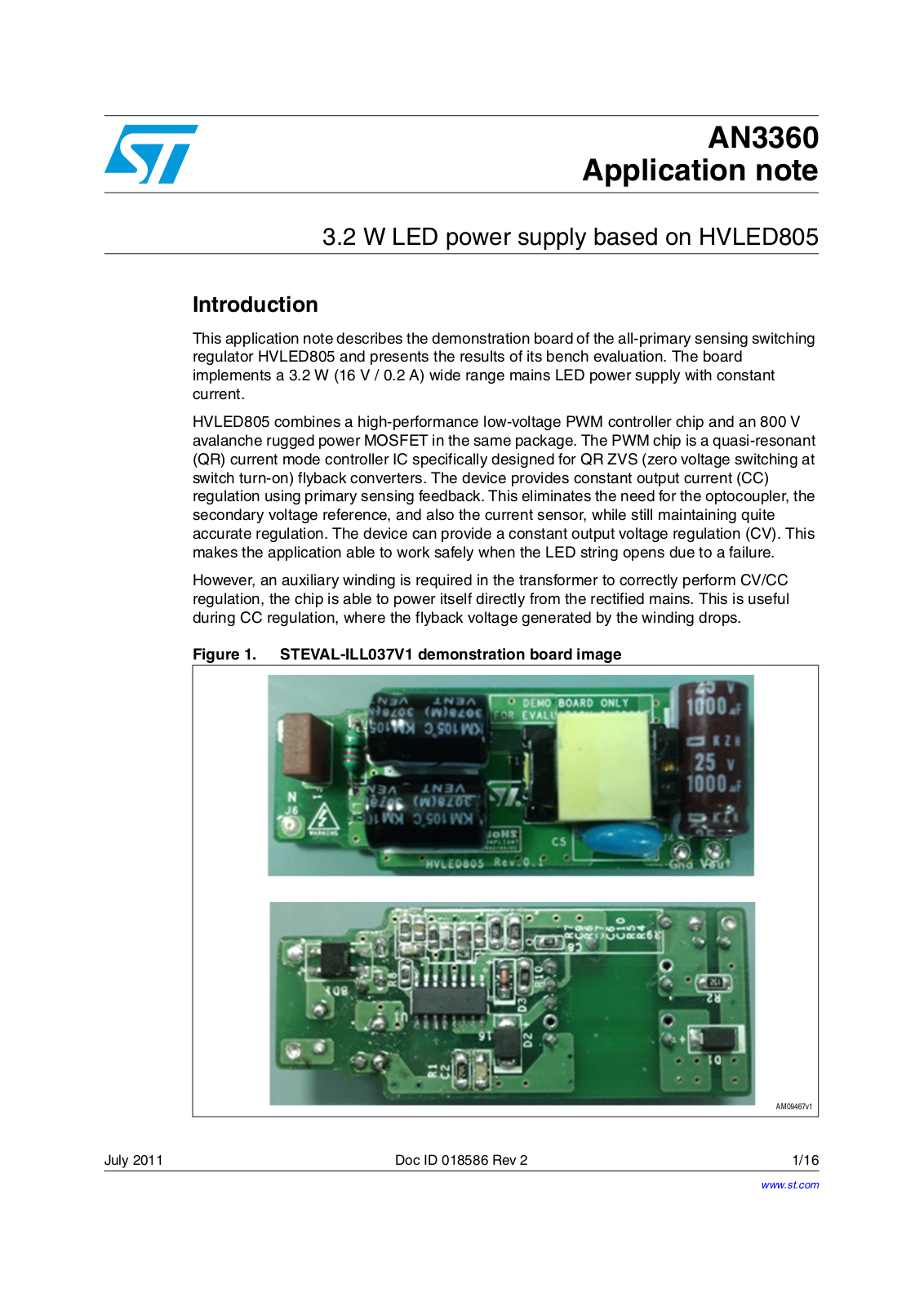 ST AN3360 Application note