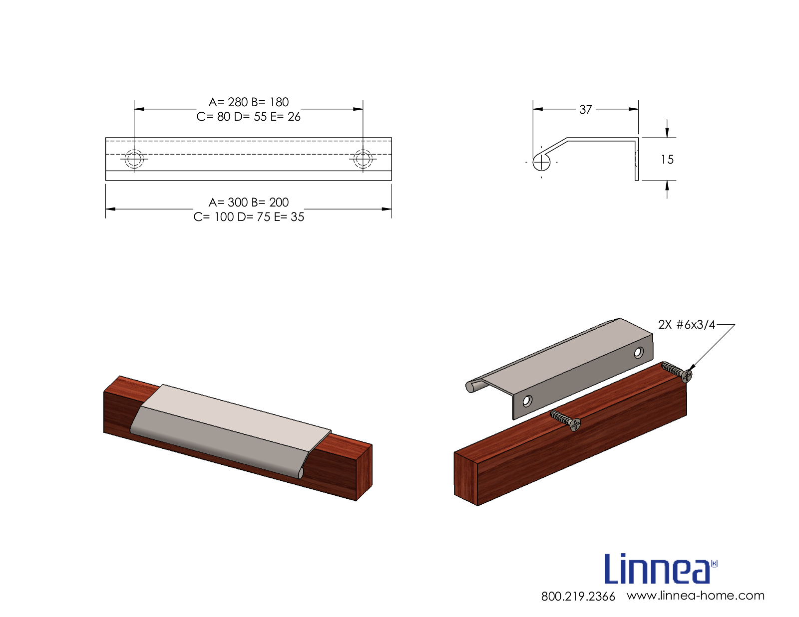 Linnea LNNE5375, LNNE5447 Dimensions - ManualMachine.com