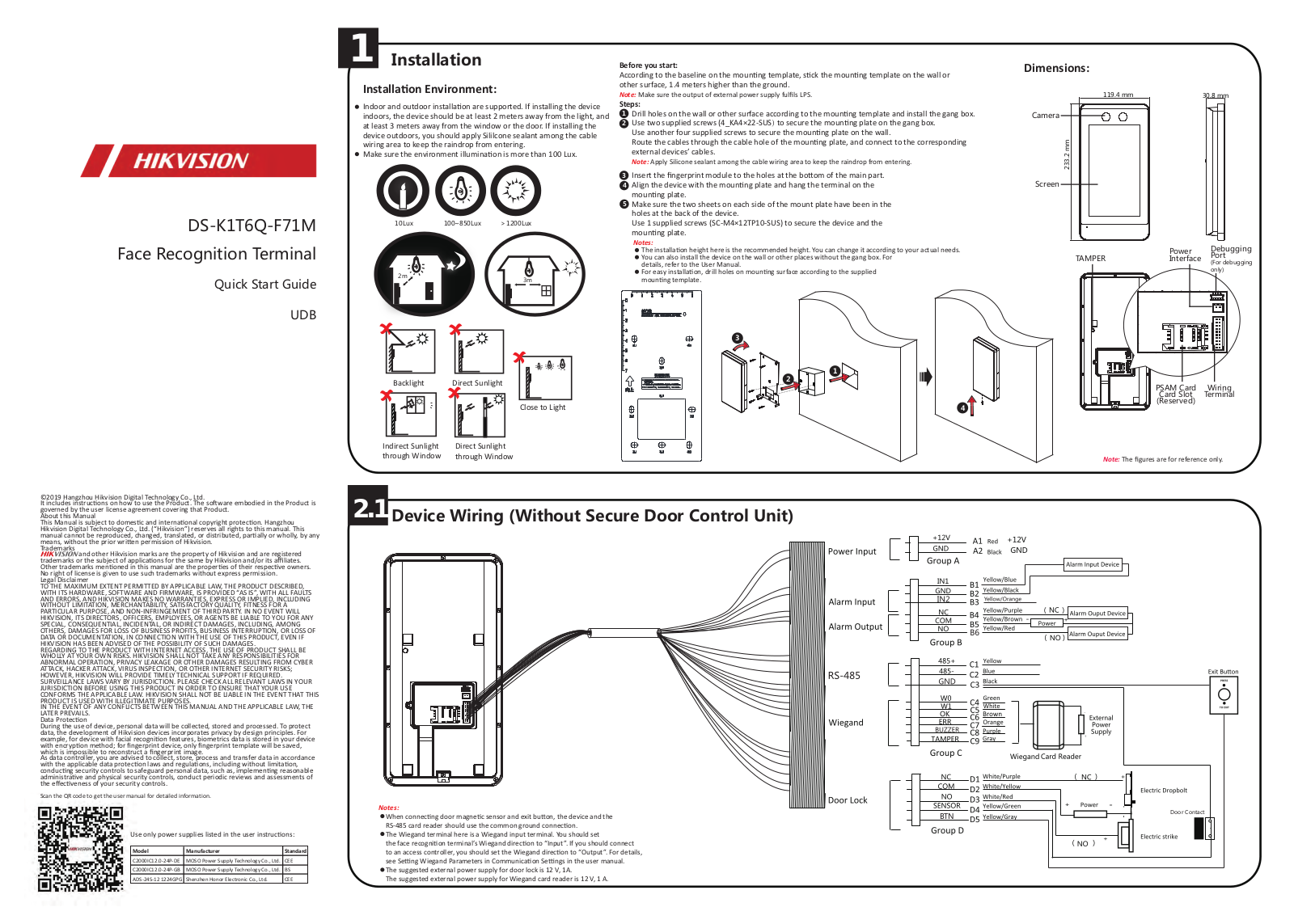 Hangzhou Hikvision Digital Technology K1T6QF71M User Manual