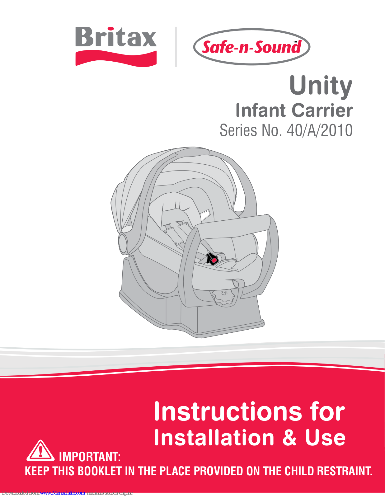 Britax 40/A/2010 Instructions For Installation And Use Manual