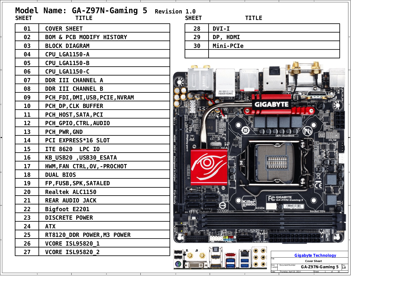 Gigabyte GA-Z97N-Gaming Schematic rev.1.0