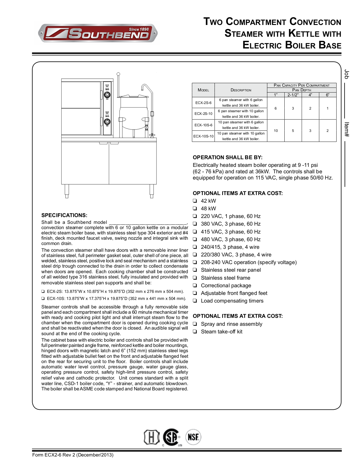 Southbend ECX-10S-10 User Manual