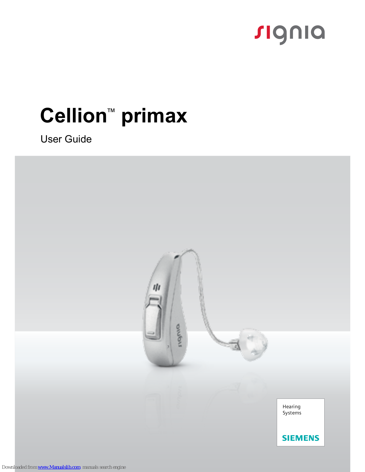 signia Cellion primax User Manual