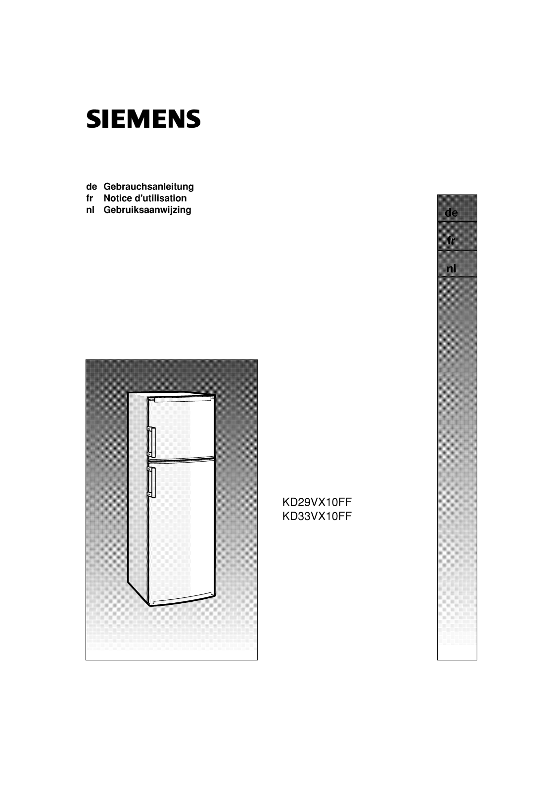 SIEMENS KD33VX10 User Manual