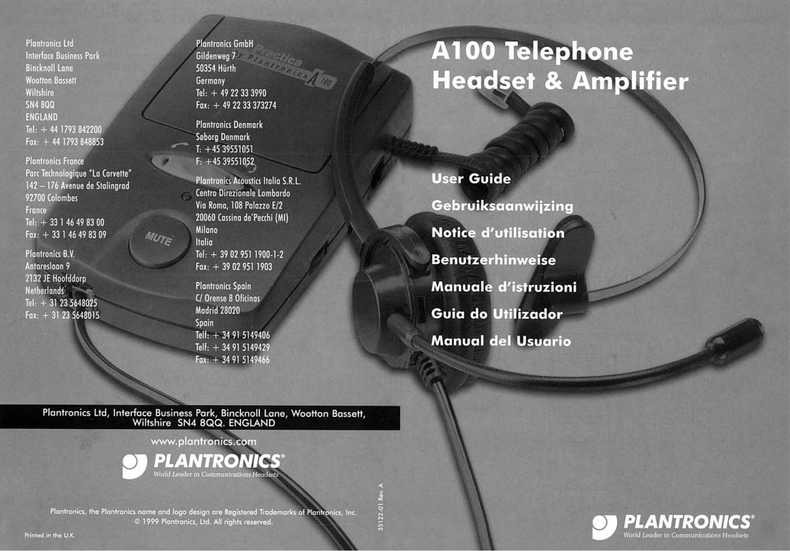 PLANTRONICS A100 User Manual