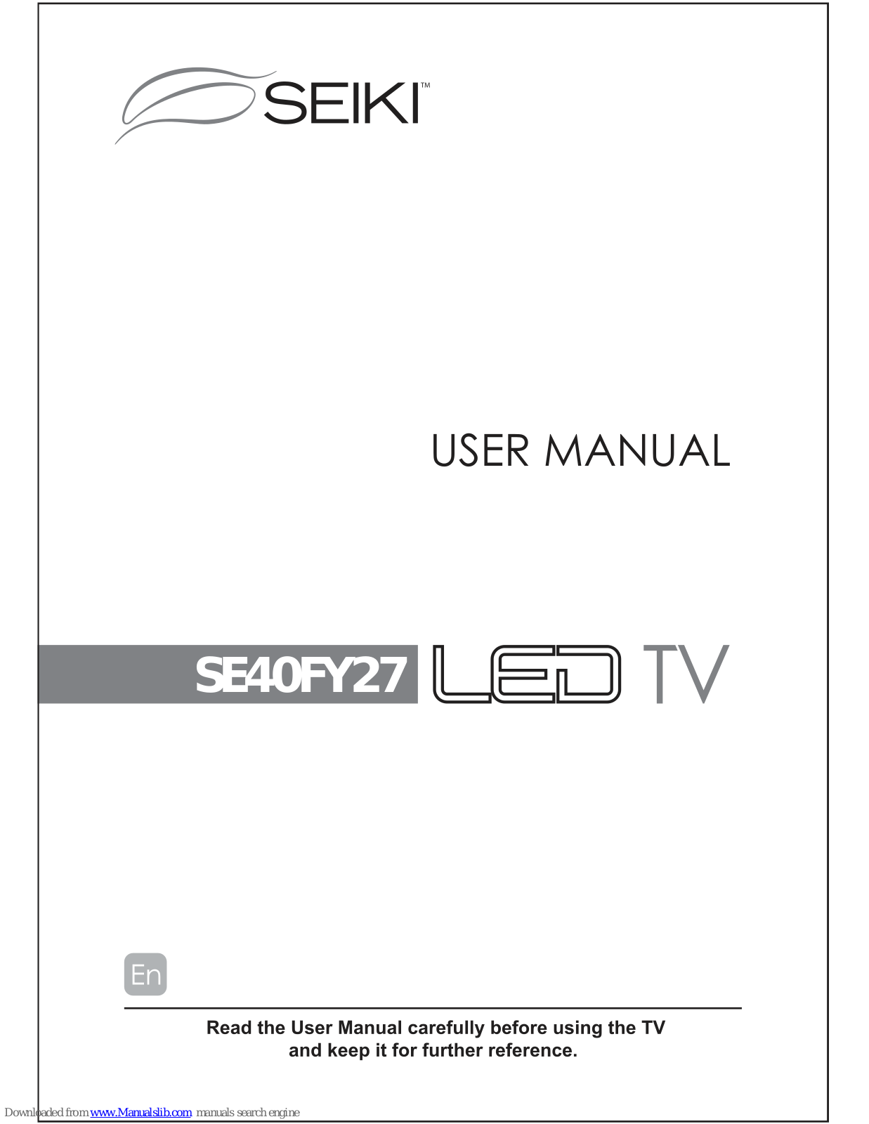 Seiki SE40FY27 User Manual