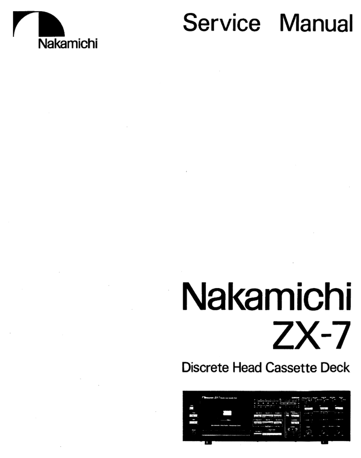 Nakamichi ZX-7 Service manual