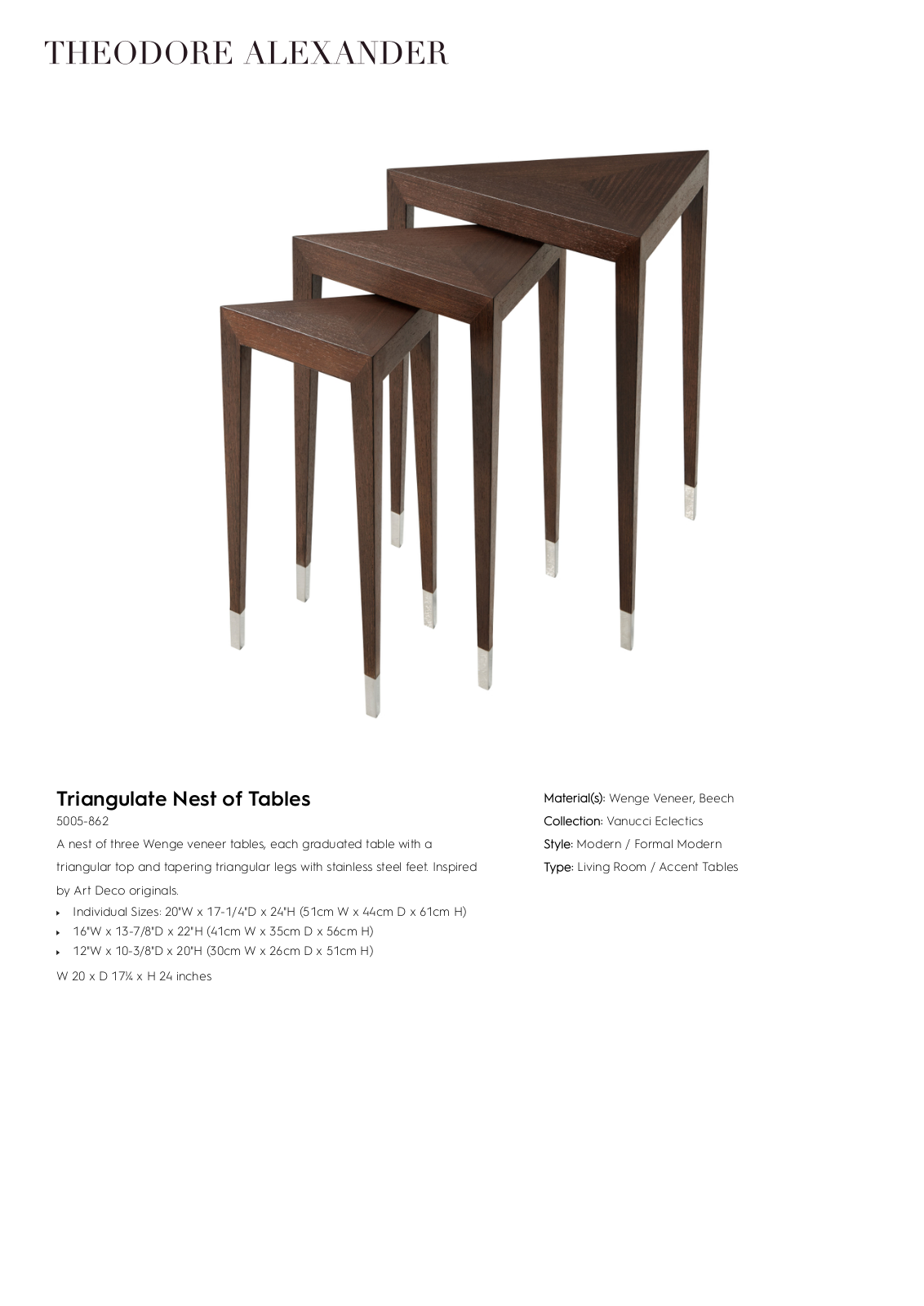 Theodore Alexander FPLJ1536 Specifications - ManualMachine.com