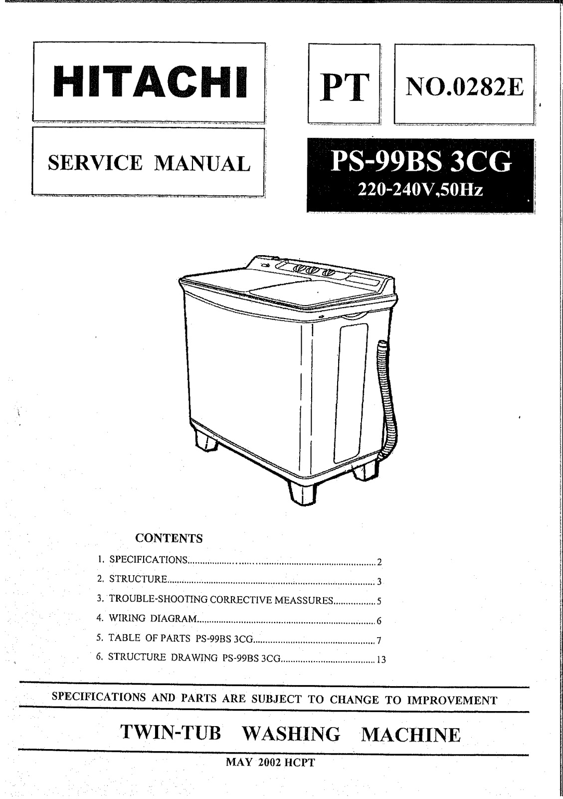 Hitachi PS-99BS Service Manual