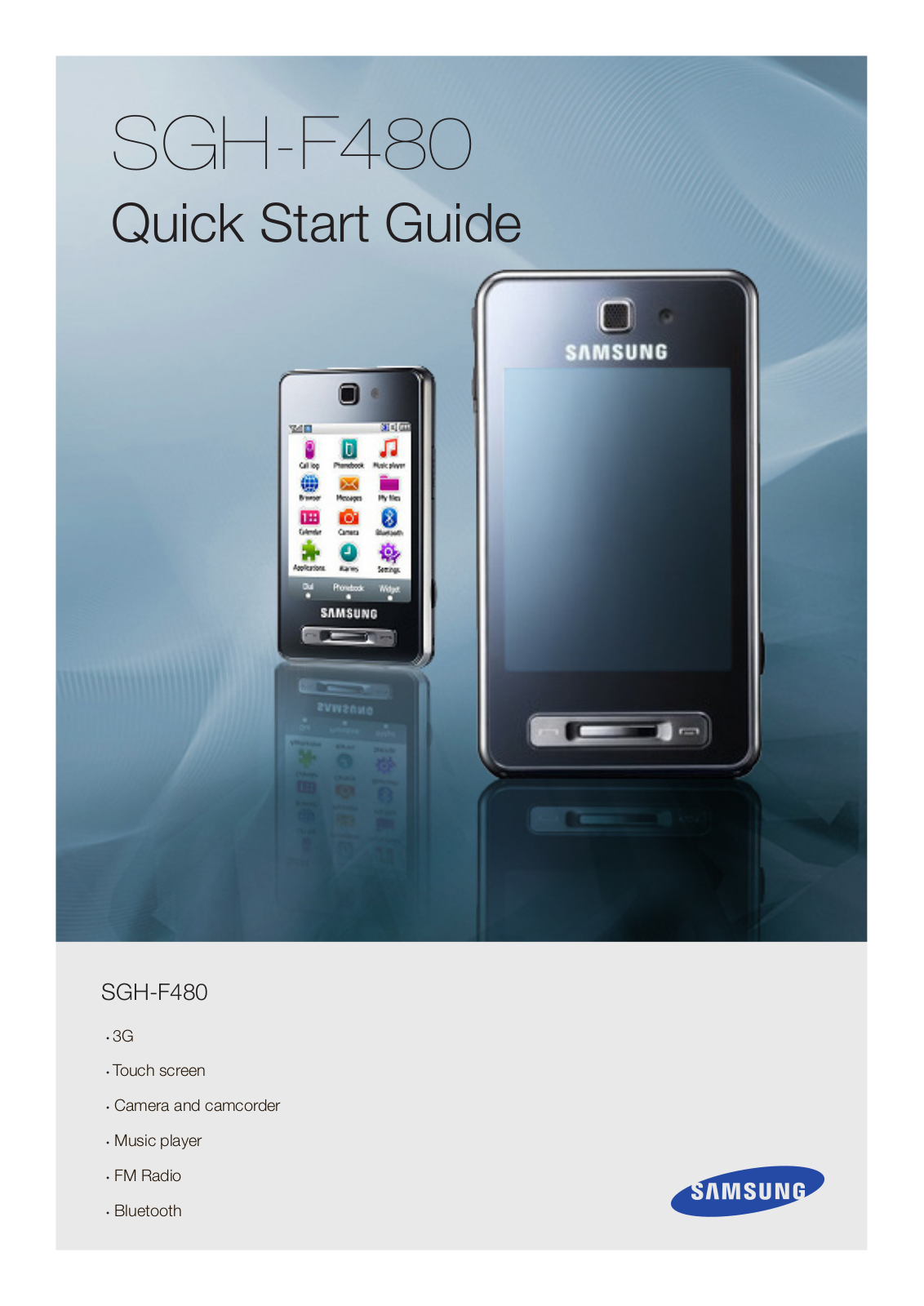 Samsung TOUCH WIZ, F480, SGH-F480L, PLAYER STYLE, SGH-F480I User Manual