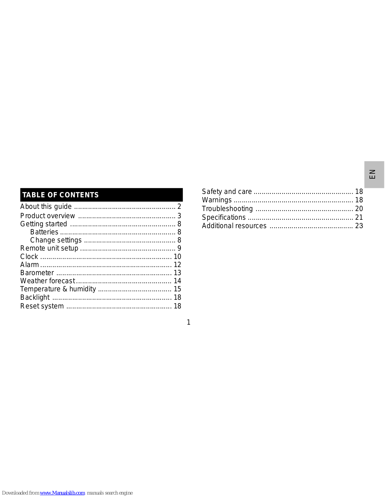 Oregon Scientific Modena FSW-301 User Manual