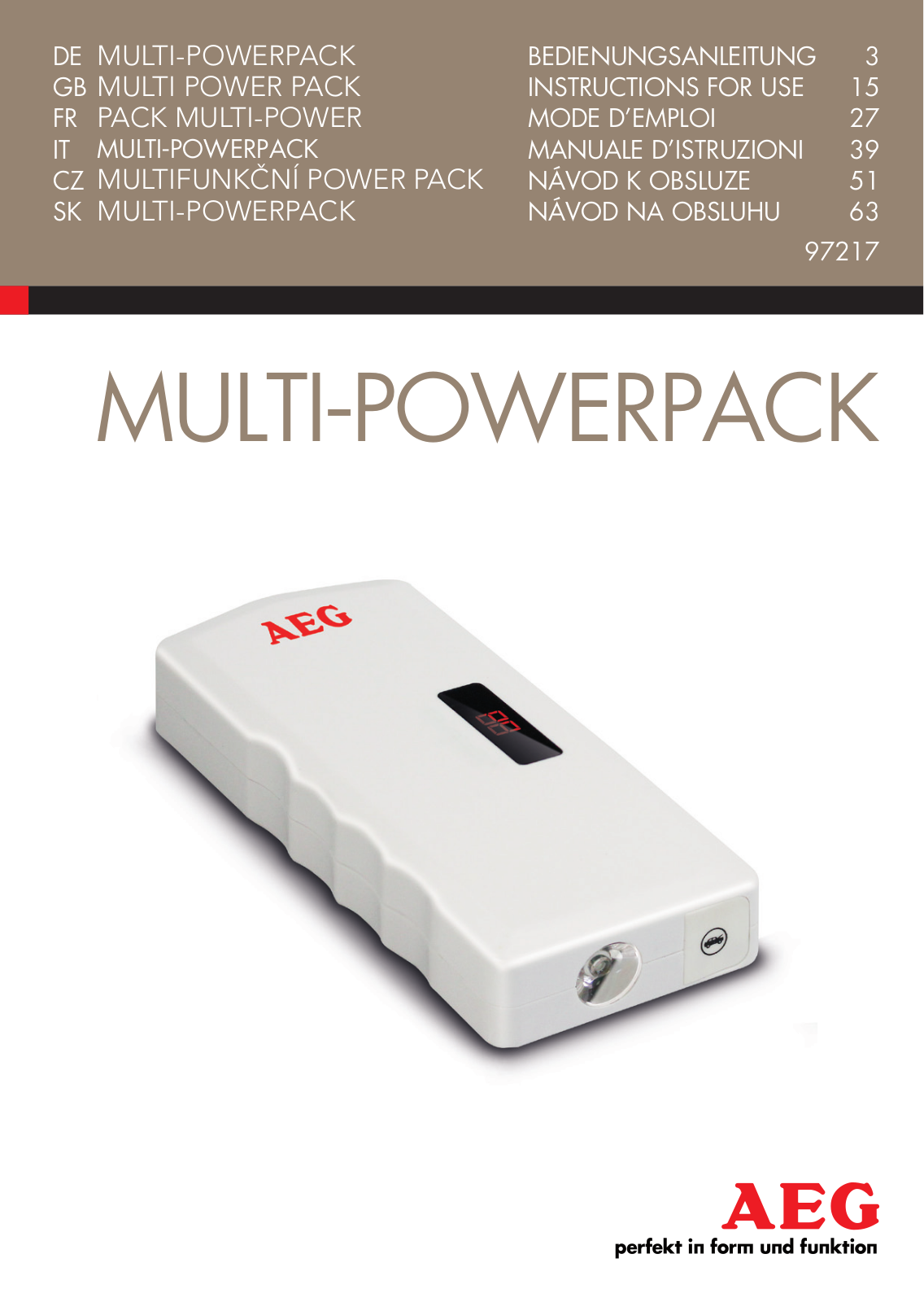 AEG Multi-Powerpack ML 12 User Manual