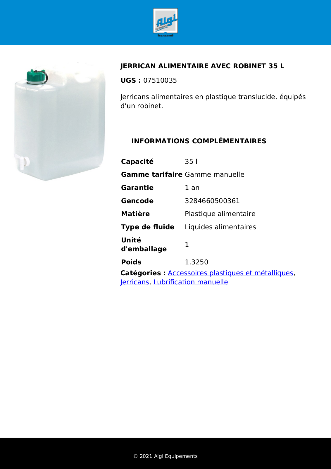 Algi 07510035 Specification - ManualMachine.com