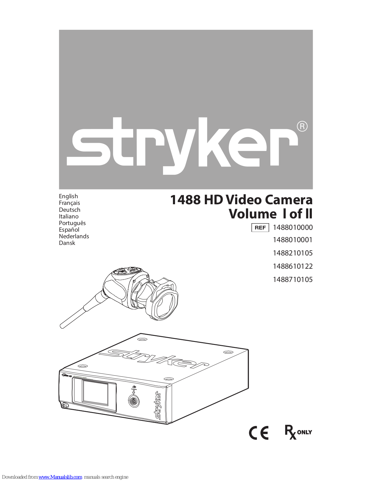 Stryker 1488, 1488010000, 1488710105, 1488010001, 1488210105 User Manual