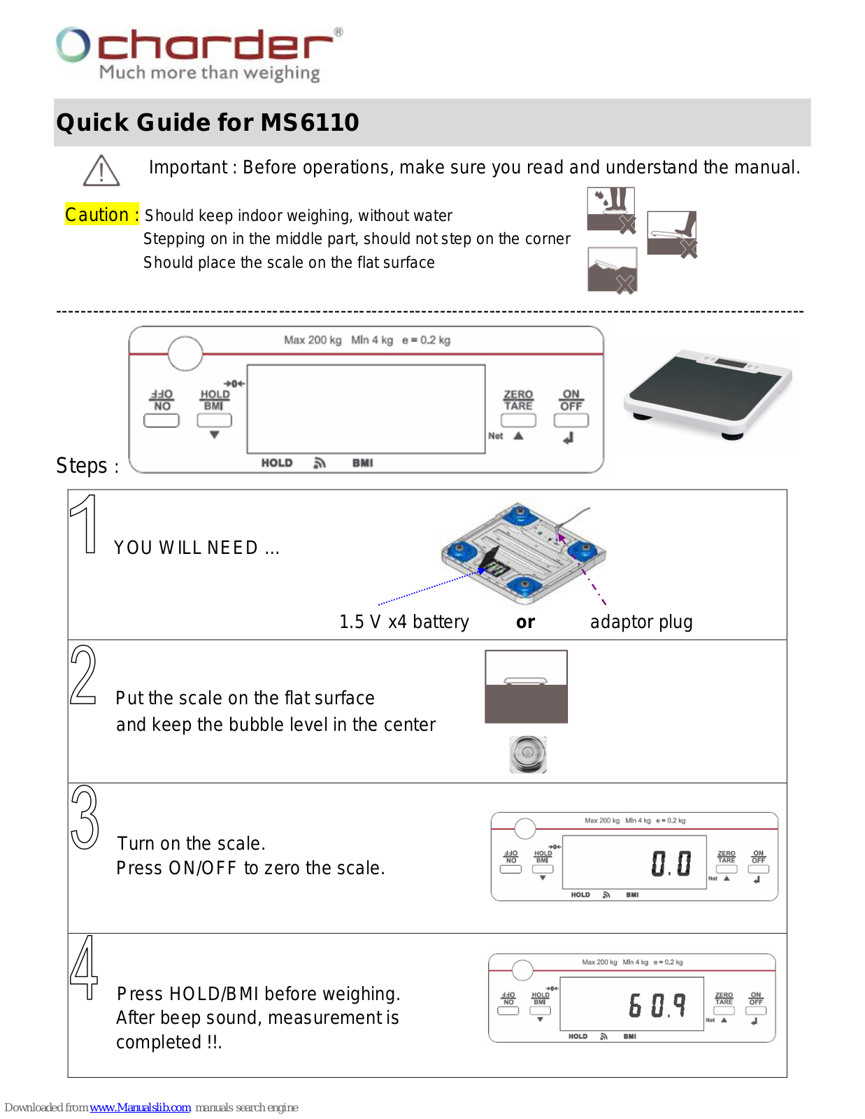 Charder MS6110 Quick Manual - ManualMachine.com