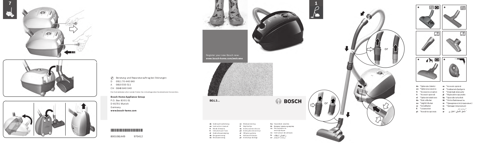 Bosch BGL 3A119, BGL 3A122, BGL 3A230B User manual