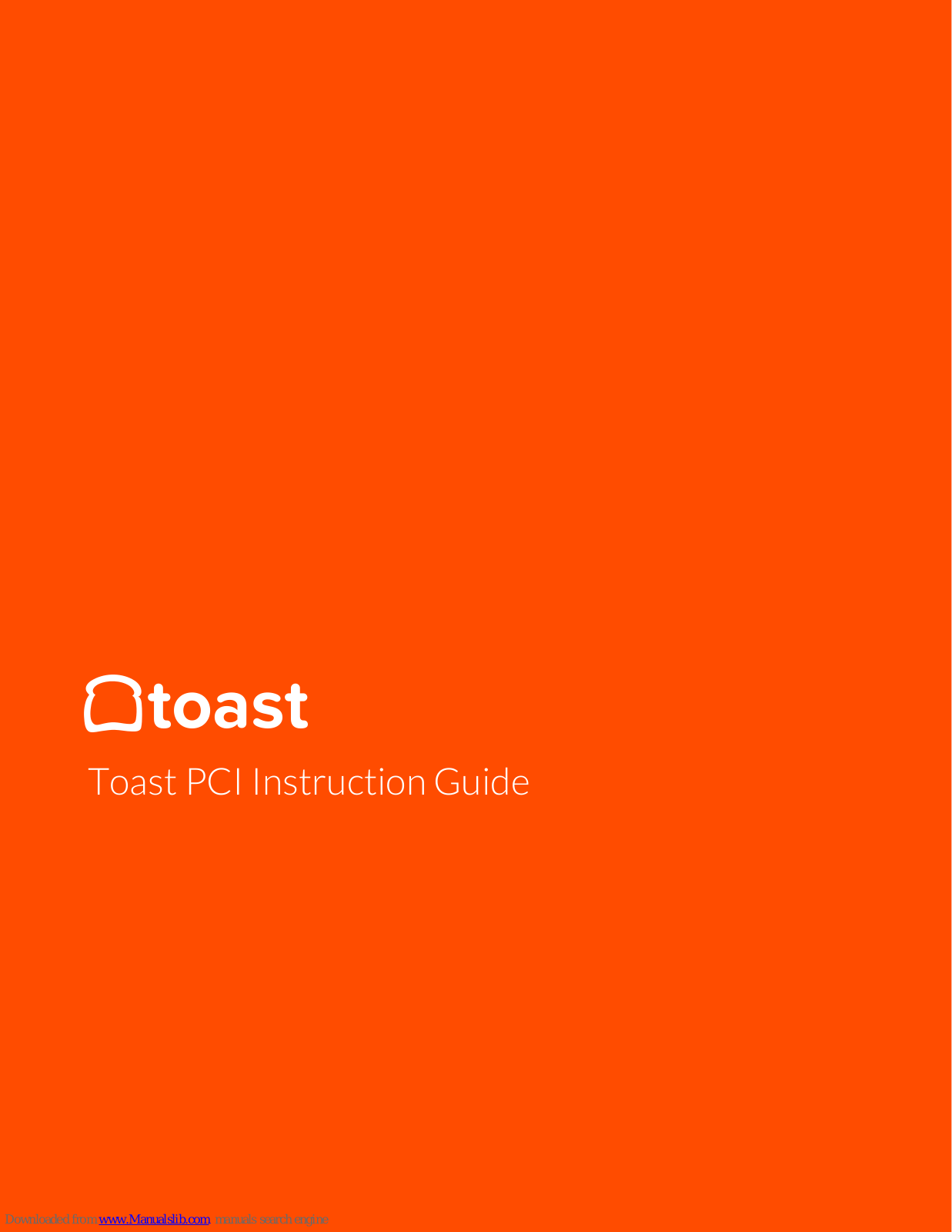 Toast PCI Instruction Manual