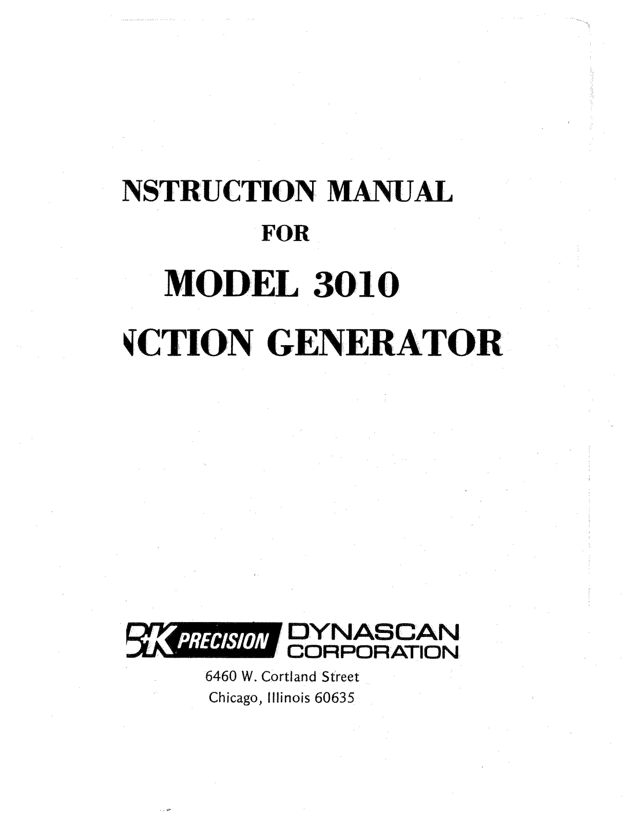 BK Precision 3010 Service manual