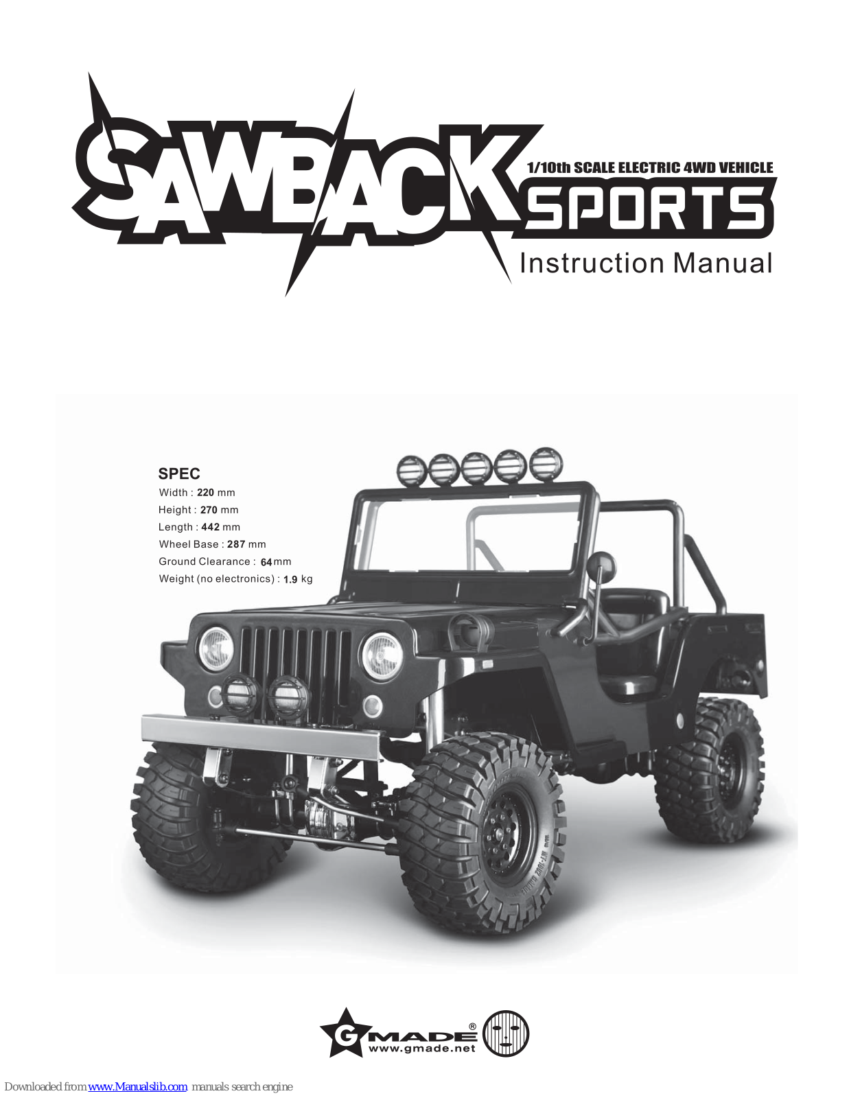 Gmade Sawback Sports Instruction Manual