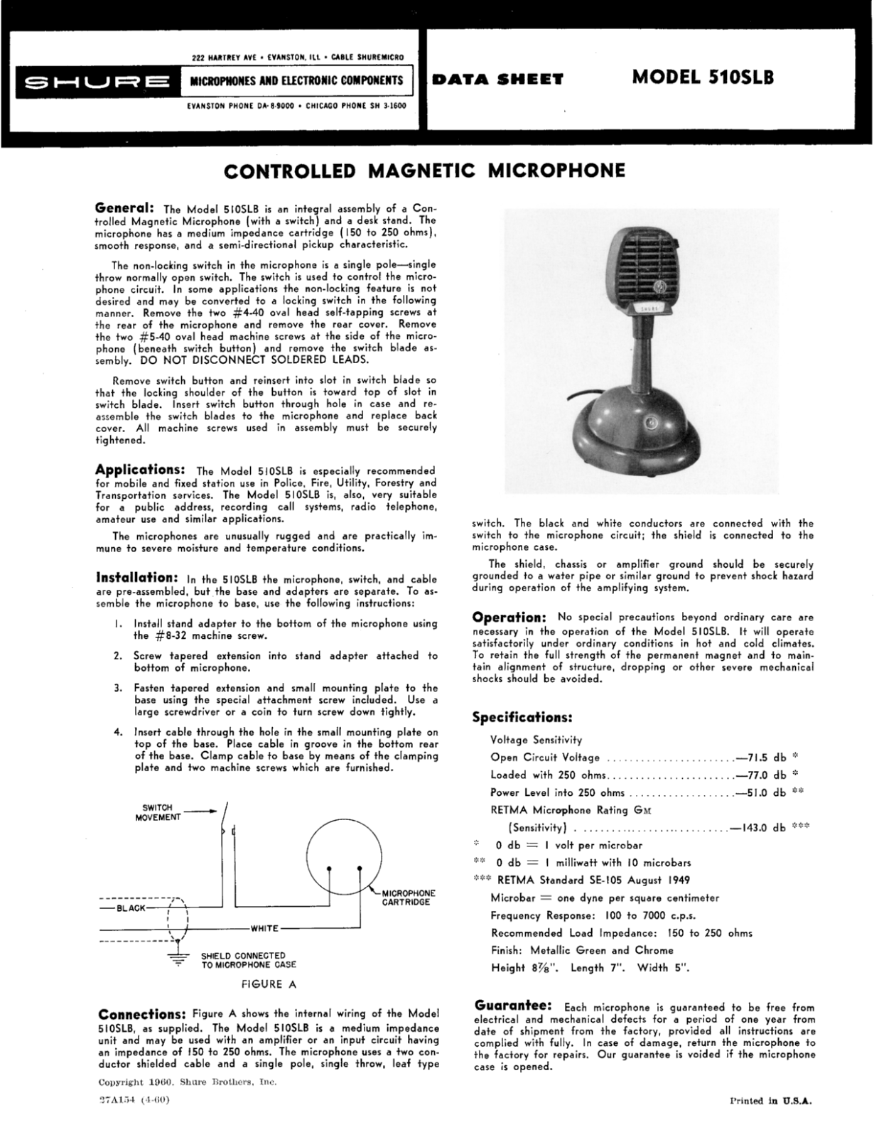 Shure 510SLB User Guide