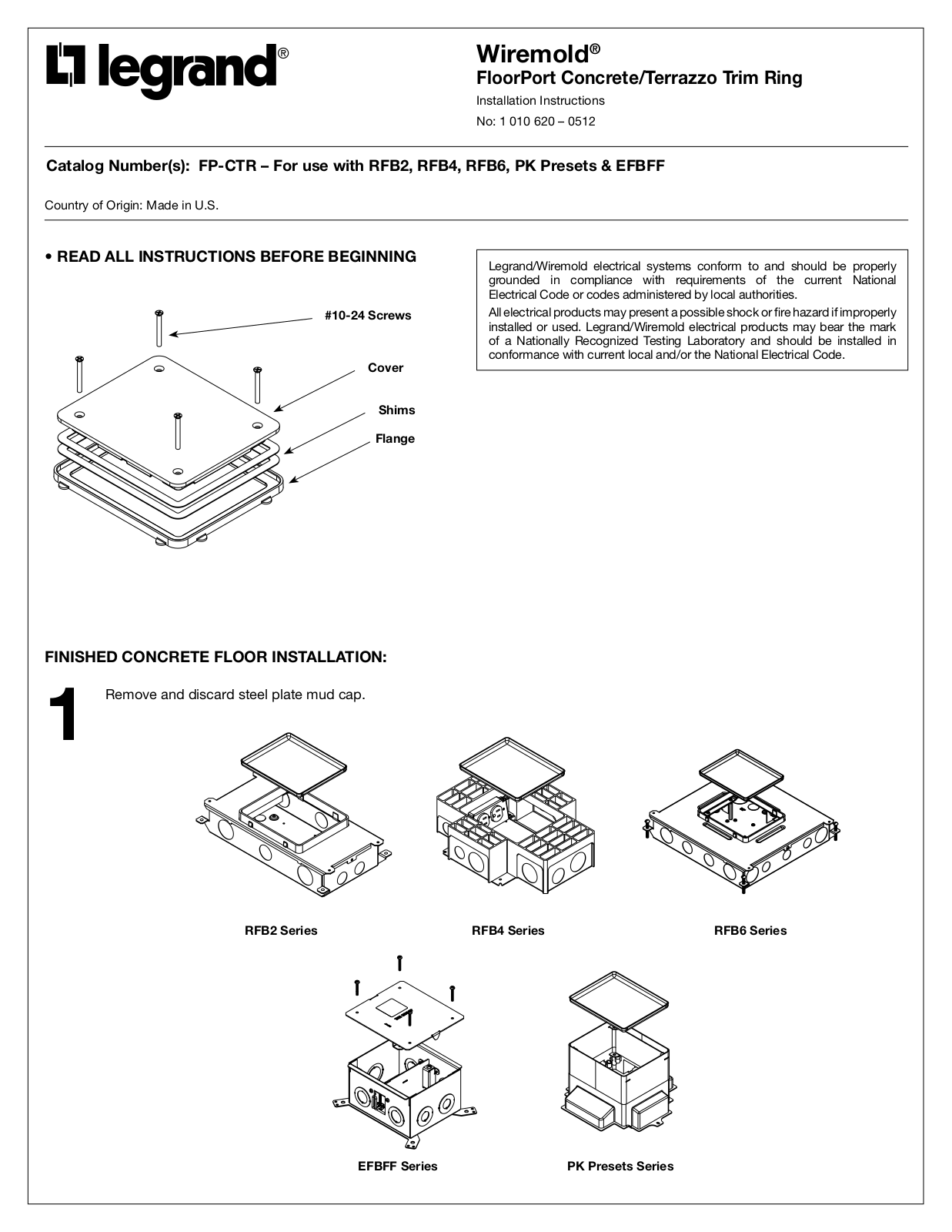 Legrand FP-CTR User Manual