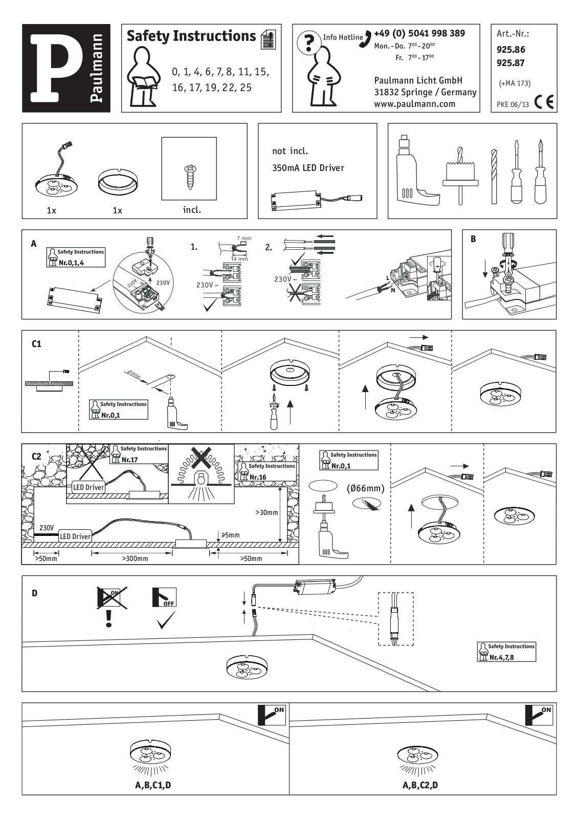Paulmann 92587 Installation manual - ManualMachine.com