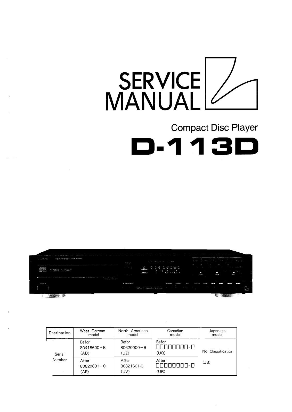 Luxman D-113-D Service Manual