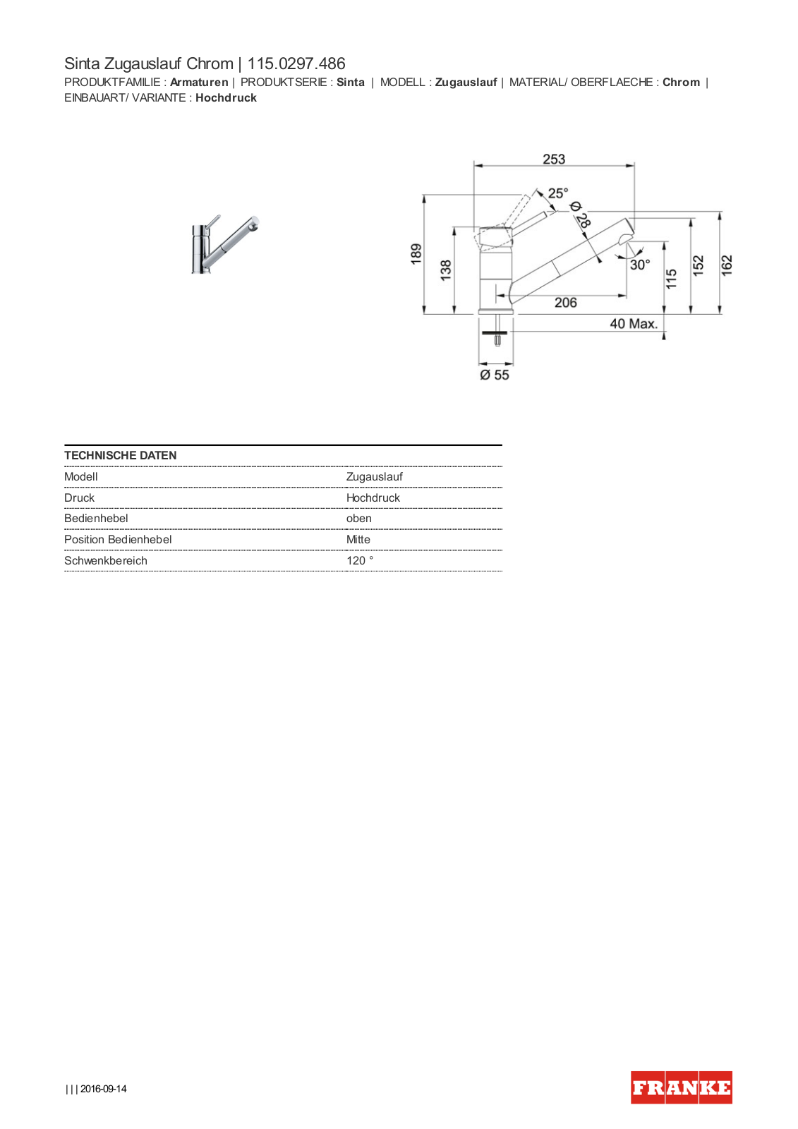 Franke 115.0297.486 Service Manual