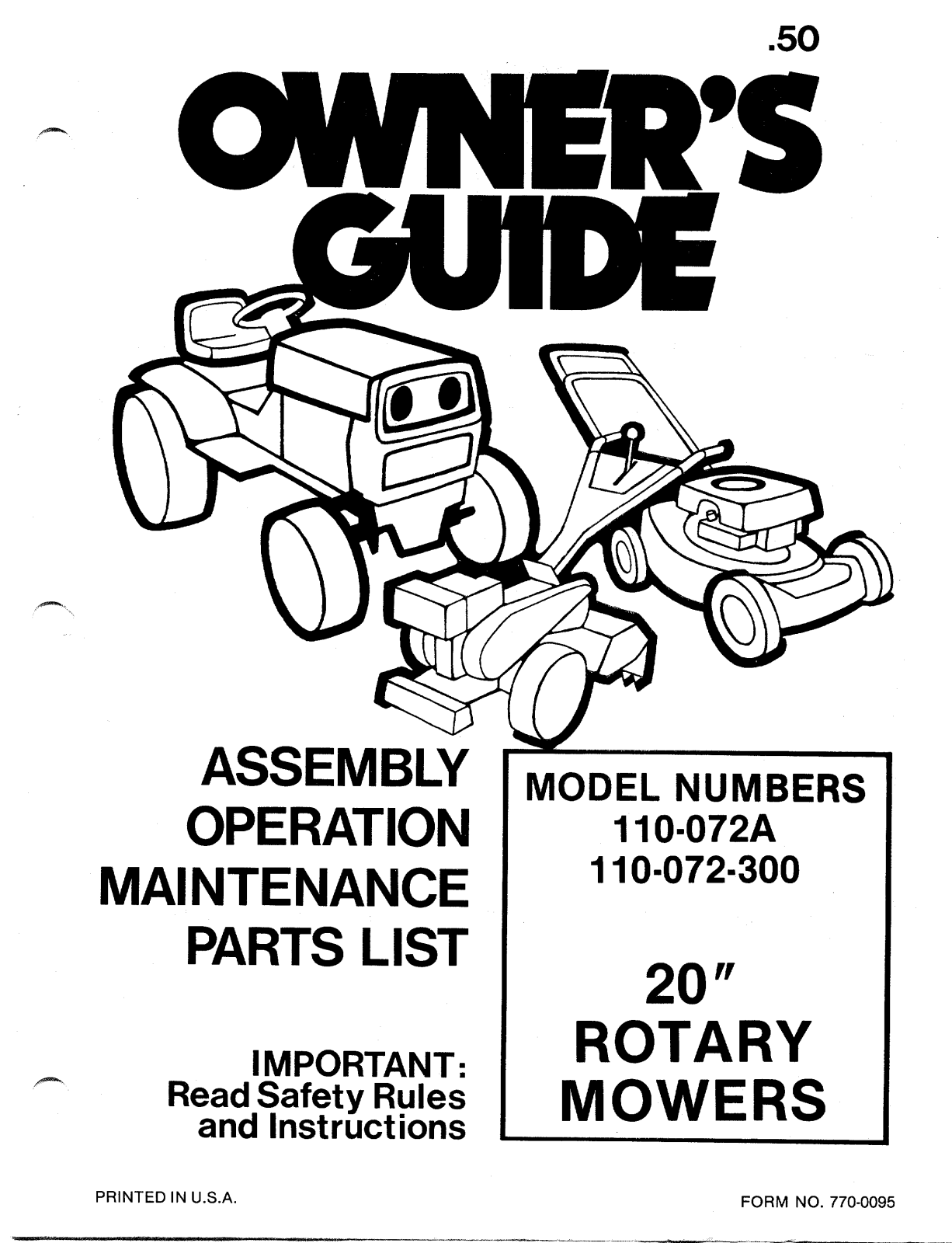 MTD 110-072-300 User Manual