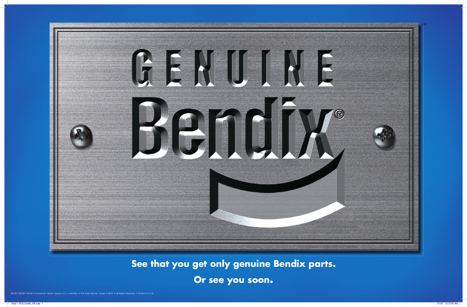 BENDIX BW2611 User Manual