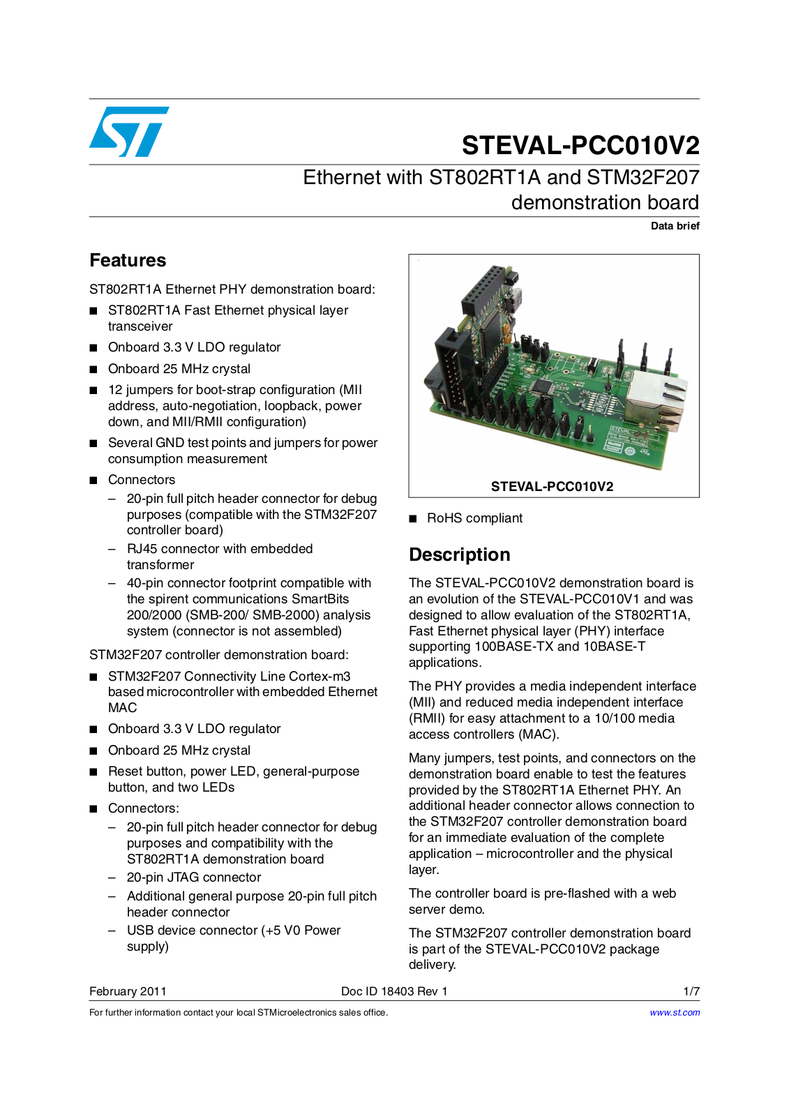 ST PCC010V2 User Manual