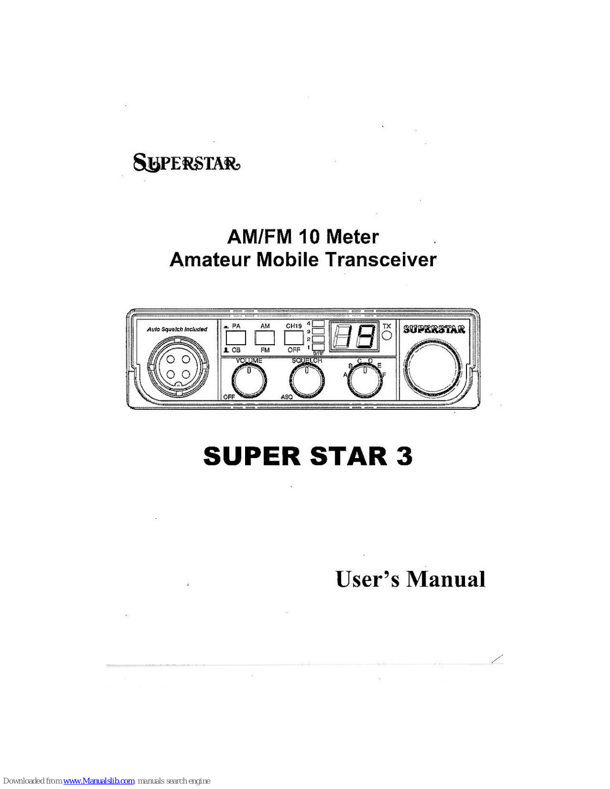 Super Star 3 User Manual - ManualMachine.com