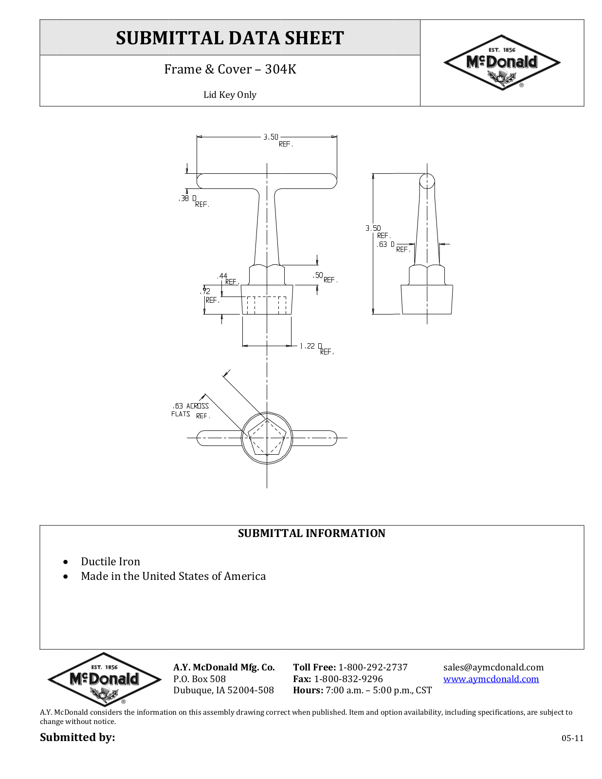 A.Y. McDonald 304K User Manual