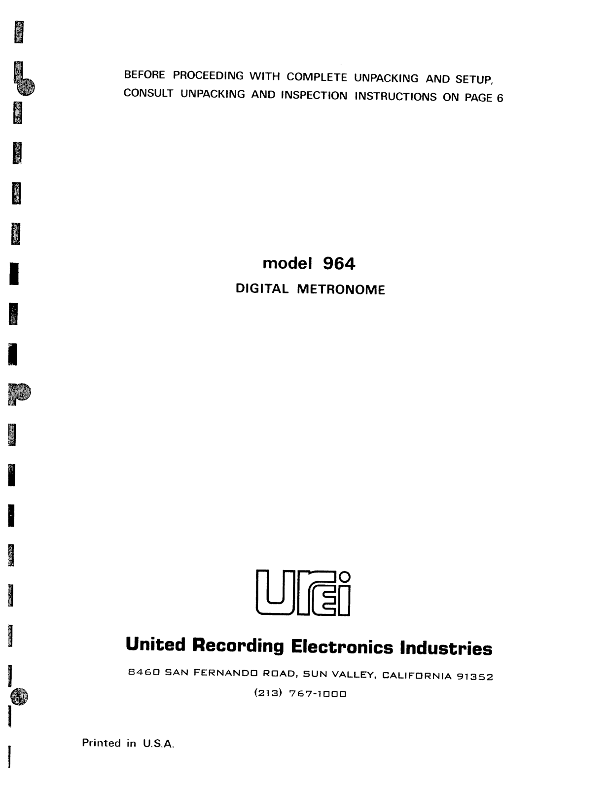 Studio SUREI 964 User Manual