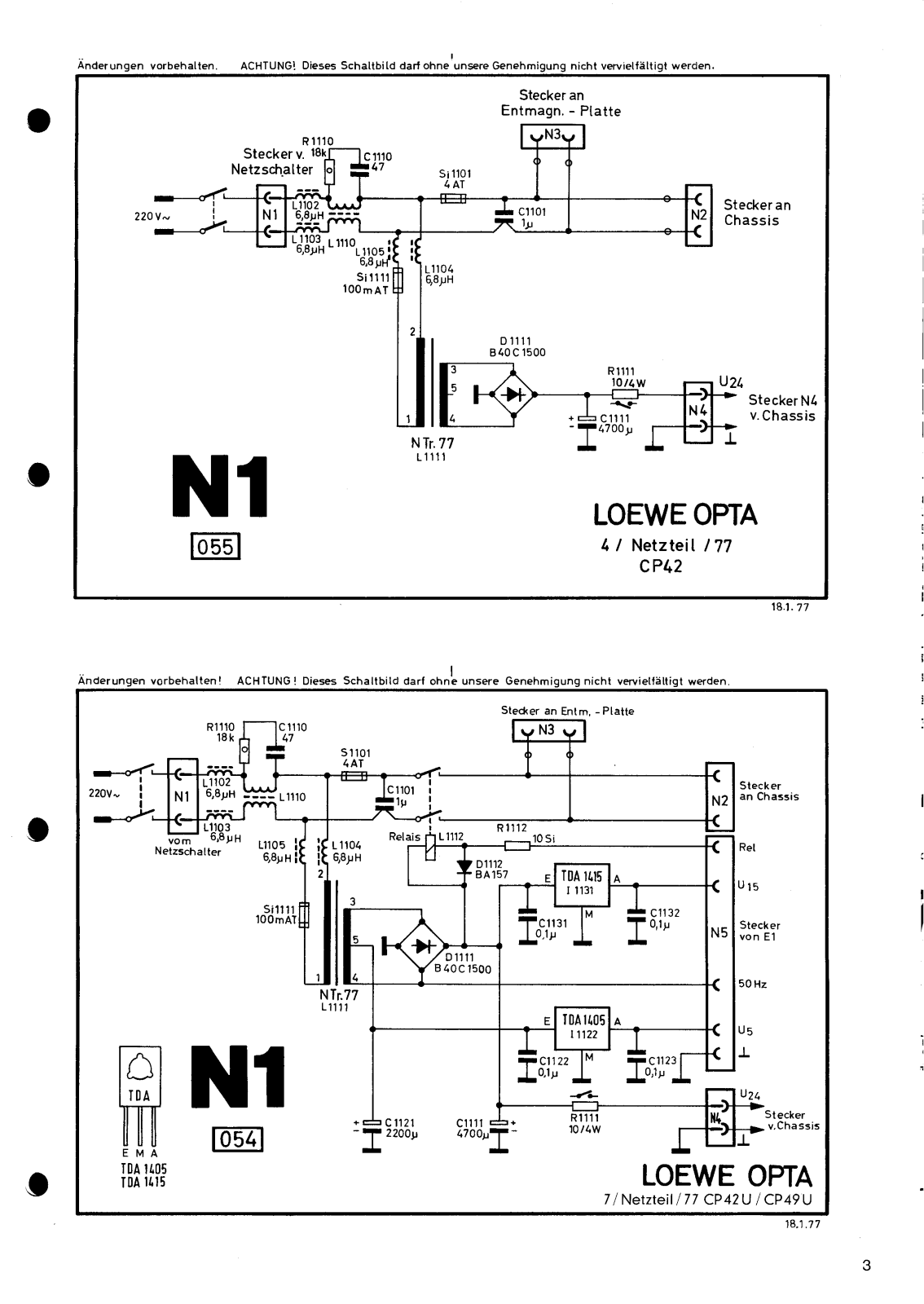 Loewe CP42, CP42U, CP49U Schematic