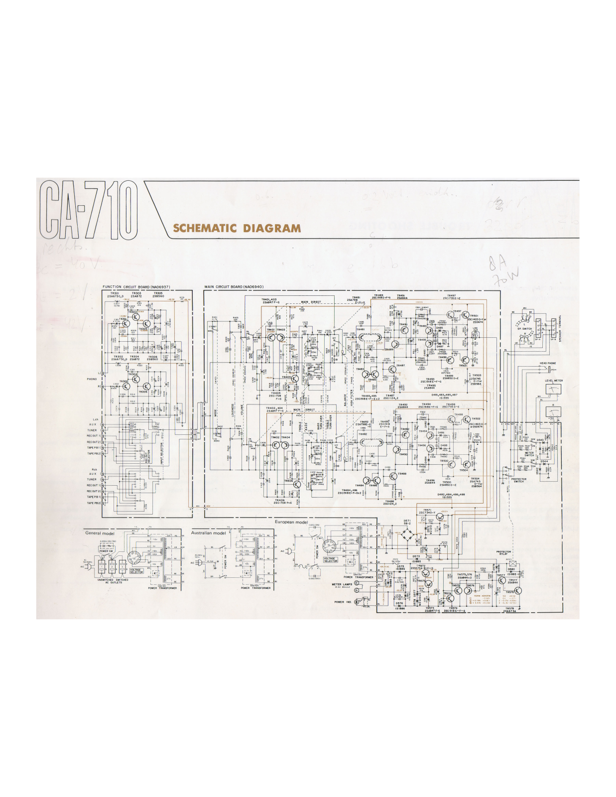 Yamaha CA-710 Schematic