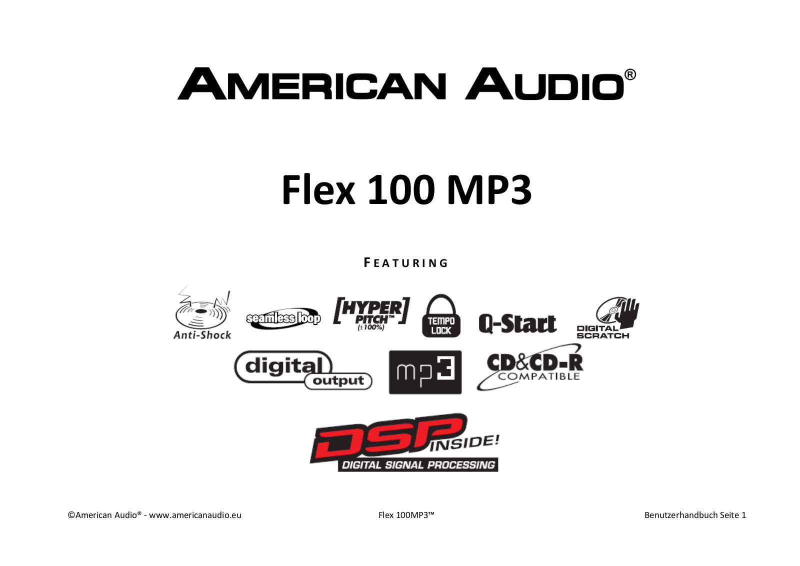 American Audio Flex 100 MP3 User Guide