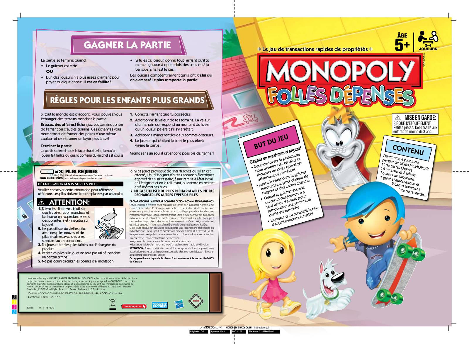 HASBRO MONOPOLY CRAZY CASH User Manual