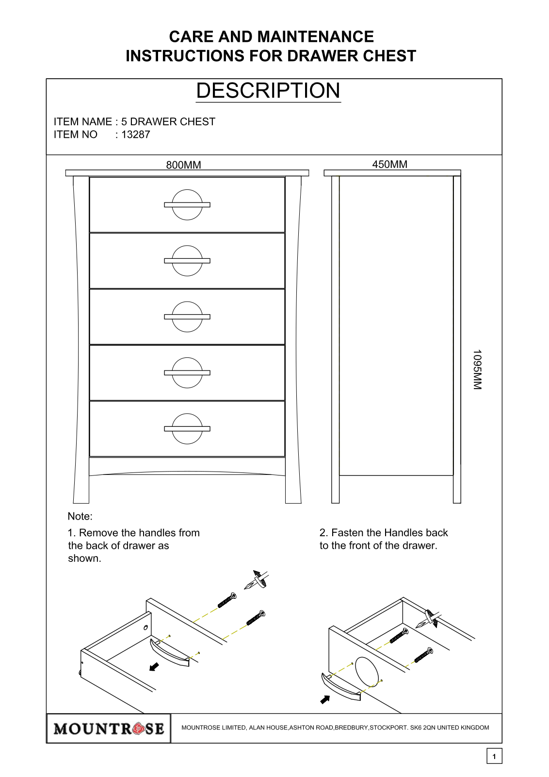 Argos 13287 ASSEMBLY INSTRUCTIONS