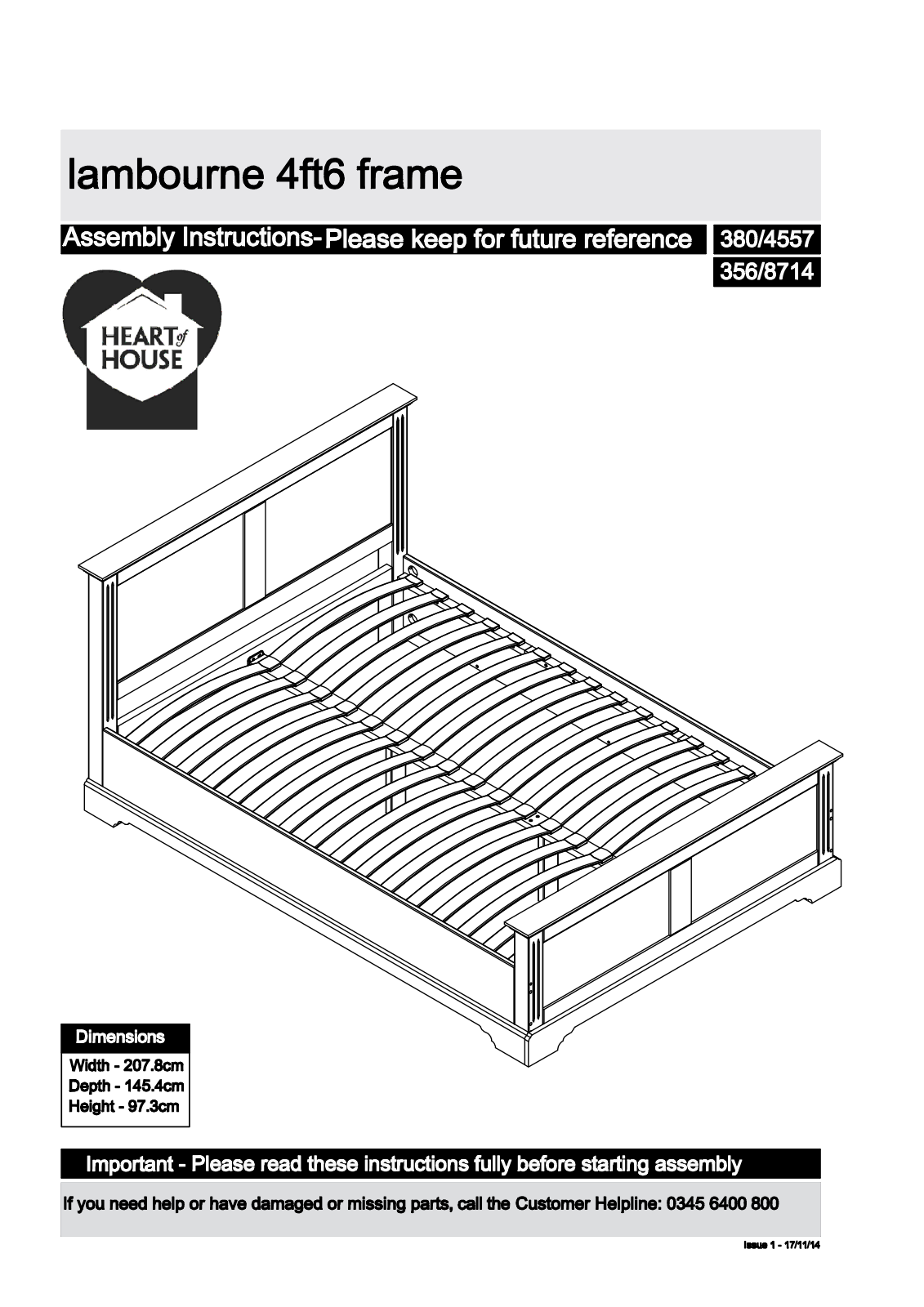 Argos Lambourne 4ft 6 frame ASSEMBLY INSTRUCTIONS