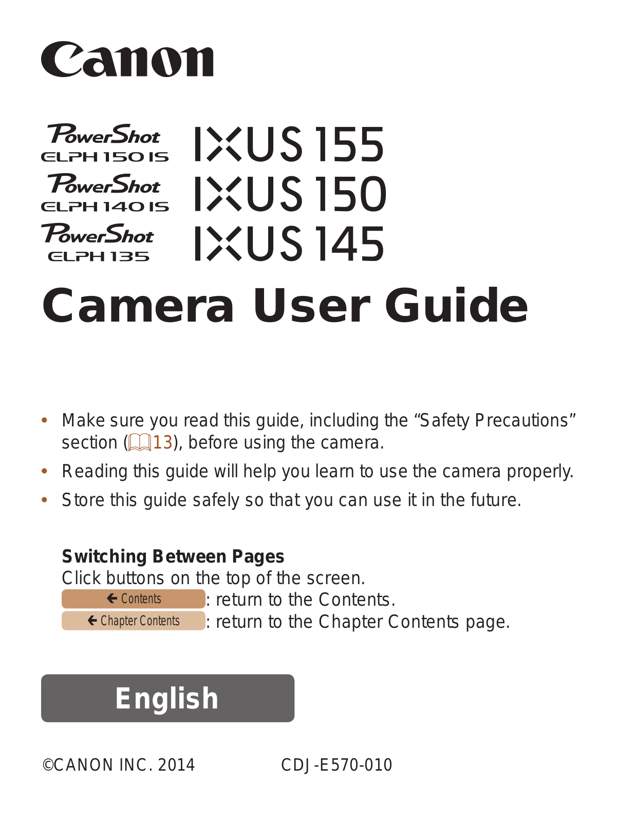 Canon ELPH 150 IS User Manual